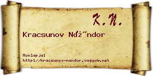 Kracsunov Nándor névjegykártya